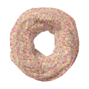 Abstract Doodles Printed Wraparound Infinity Loop Scarf | Girls & Women | Soft Poly Fabric