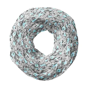 Abstract Geometric Printed Wraparound Infinity Loop Scarf | Girls & Women | Soft Poly Fabric