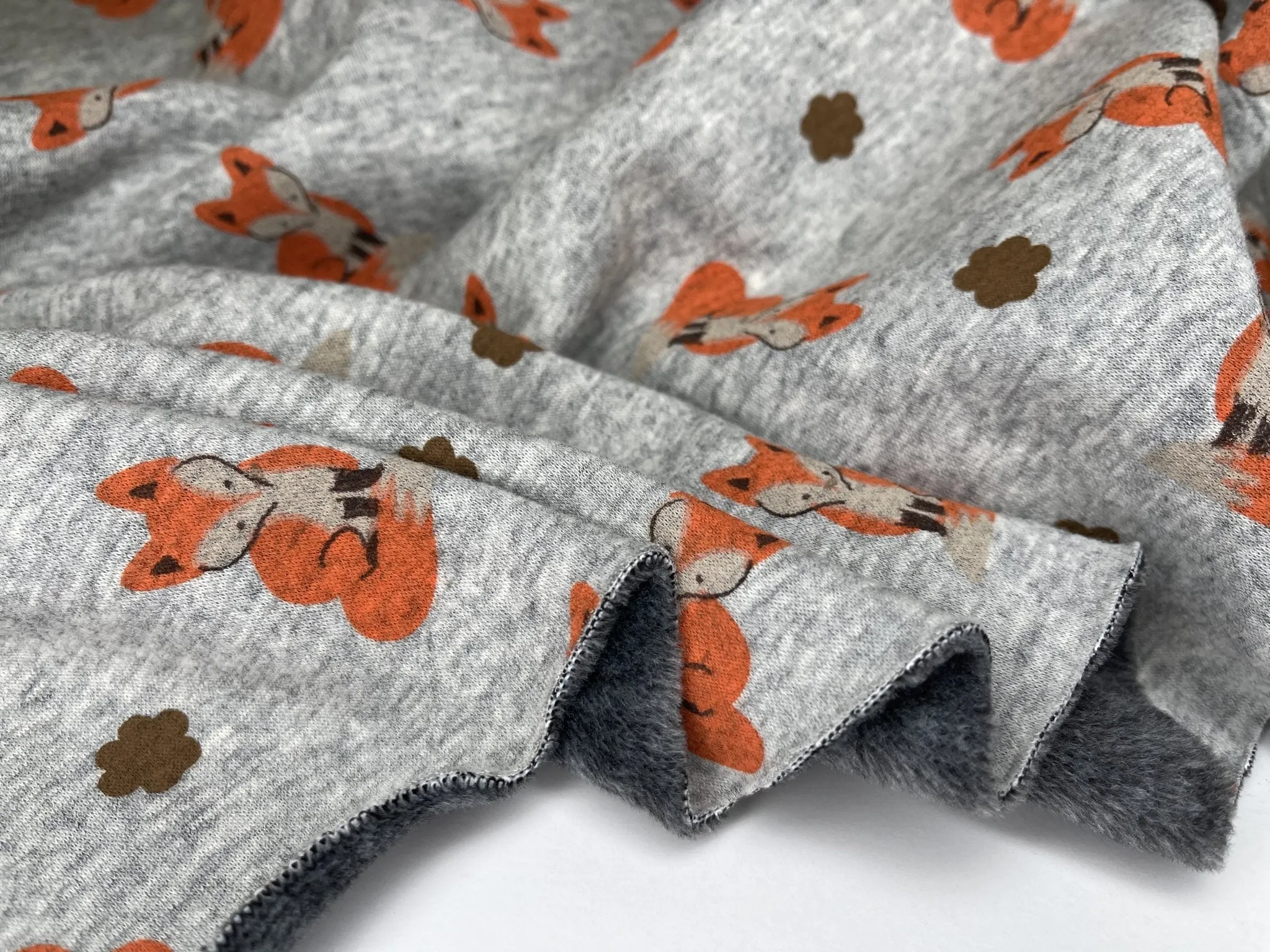 Alpine Fleece Fox Print  Fabric