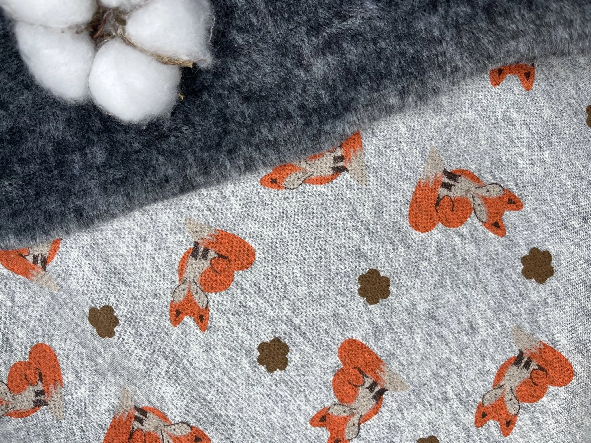 Alpine Fleece Fox Print  Fabric