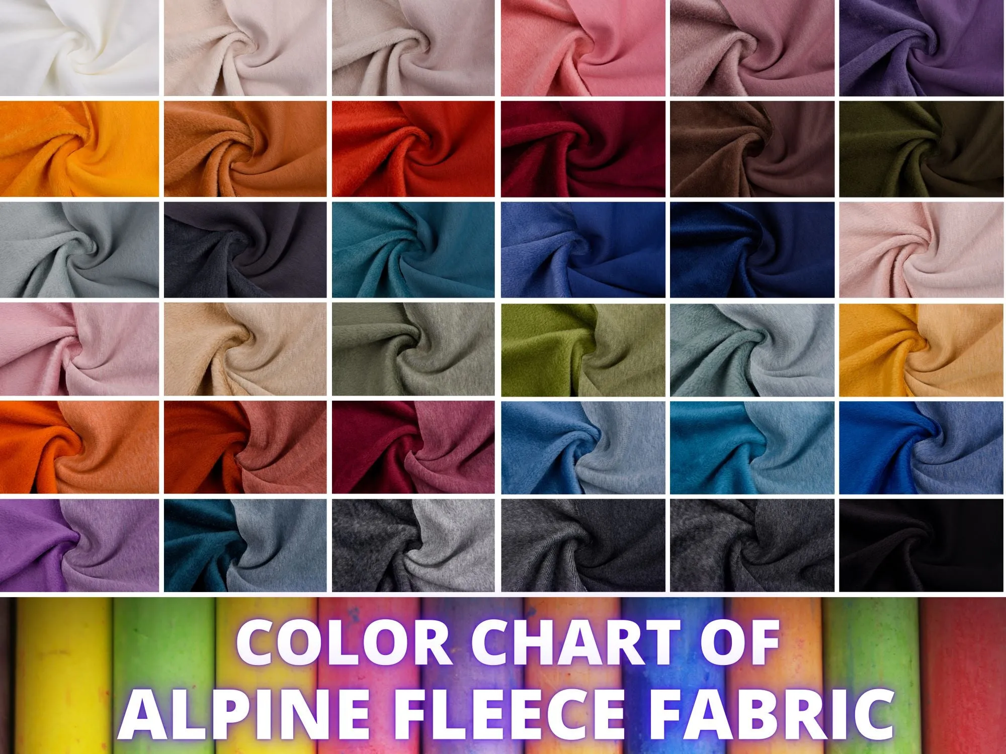 Alpine Fleece Plain Fabric With Matching Rib  (Sold Separately), Cotton sweatshirt fabric With Matching Rib