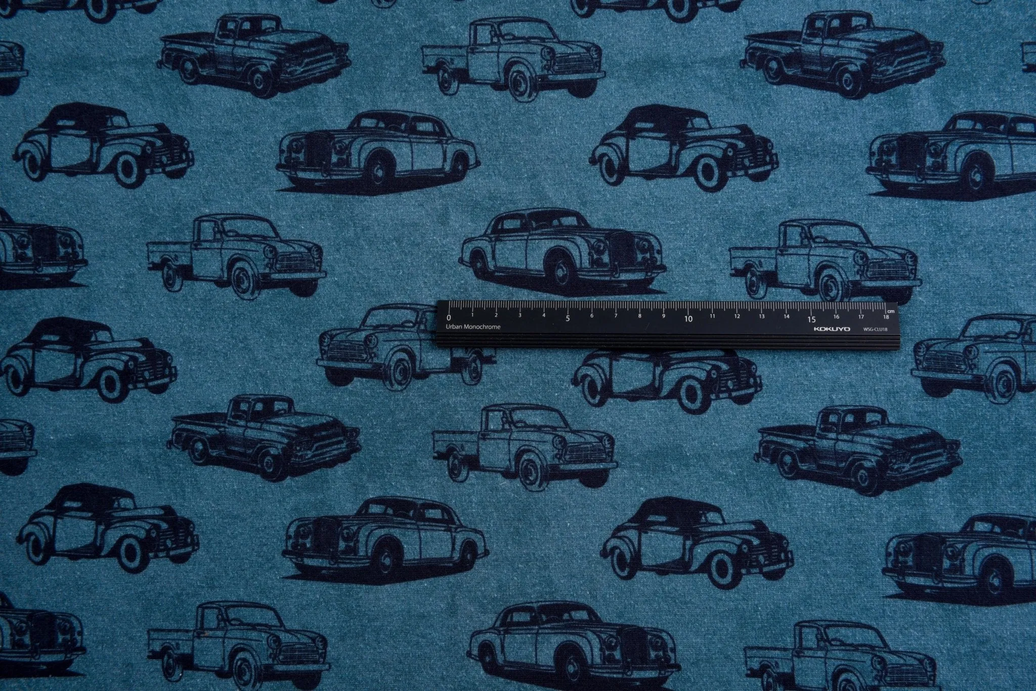 Alpine Fleece Retro Cars  Print Fabric - 5006