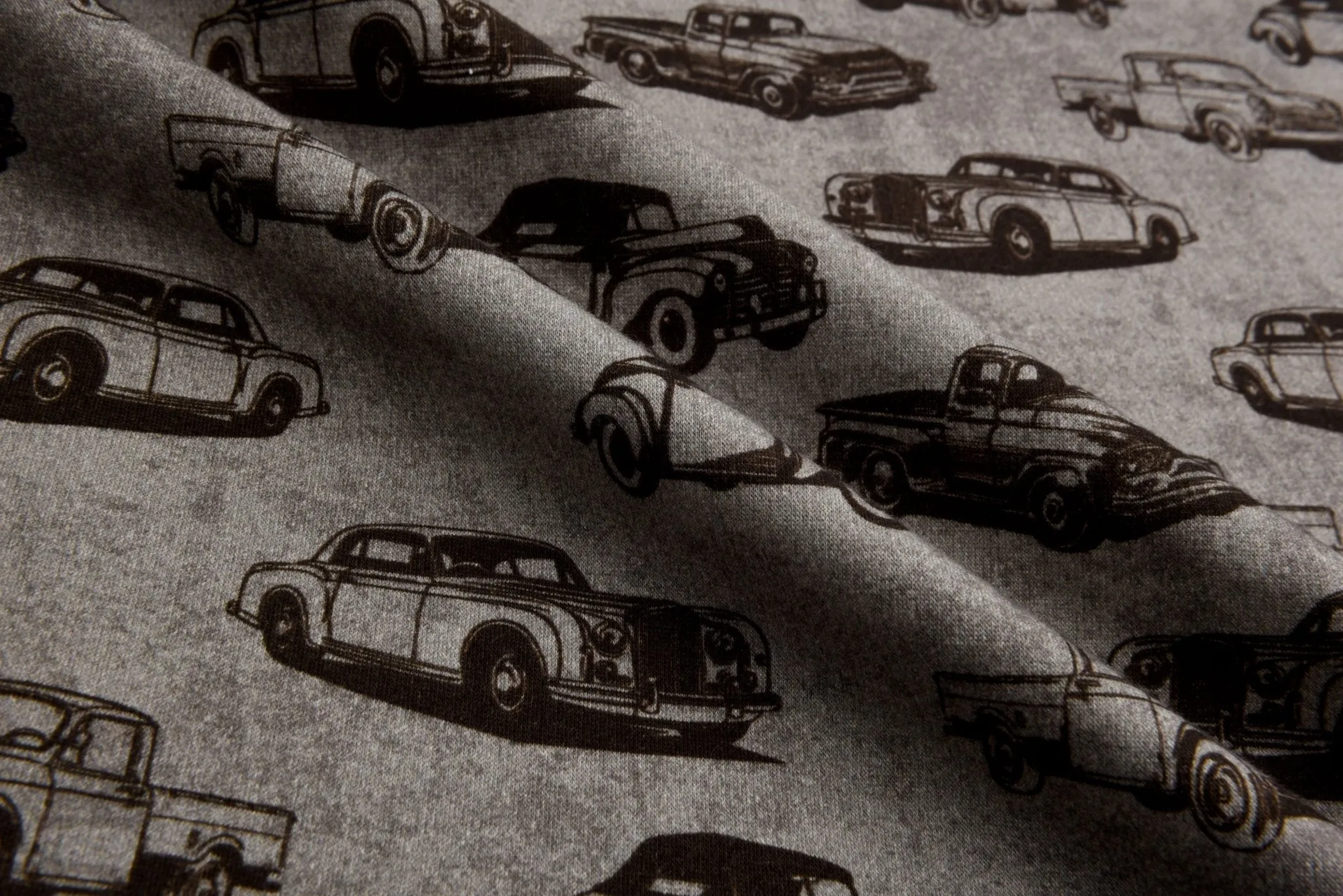 Alpine Fleece Retro Cars  Print Fabric - 5006