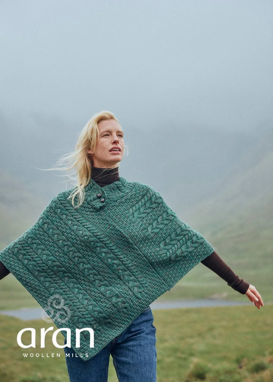 Aran Poncho | Connemara Green