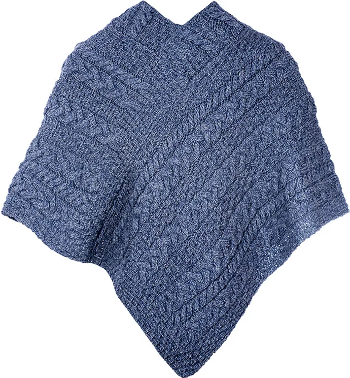 Aran Poncho | Denim