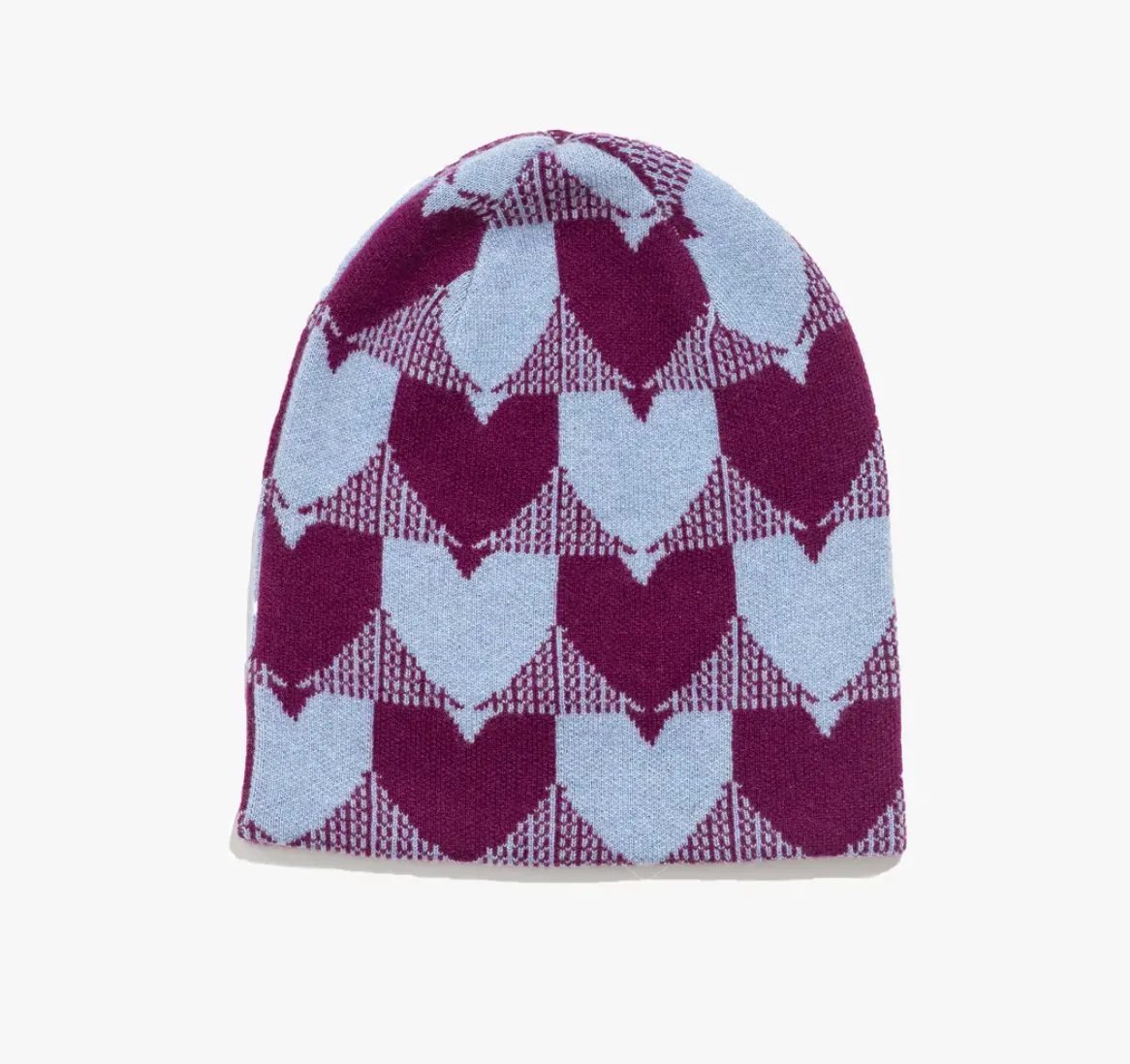 Beanie Heart In Check Beet