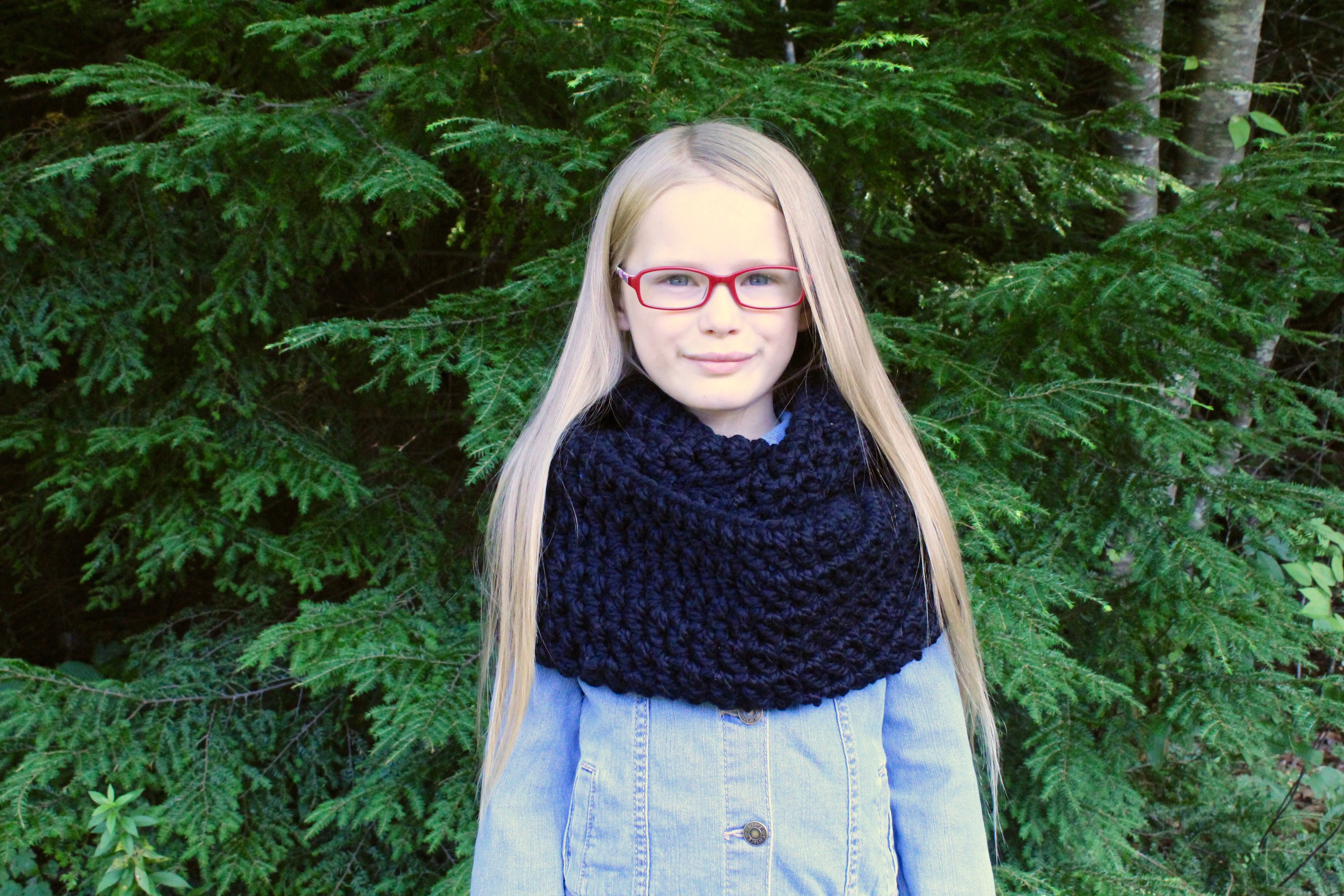 Black infinity cowl winter scarf