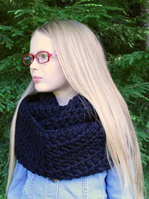 Black infinity cowl winter scarf