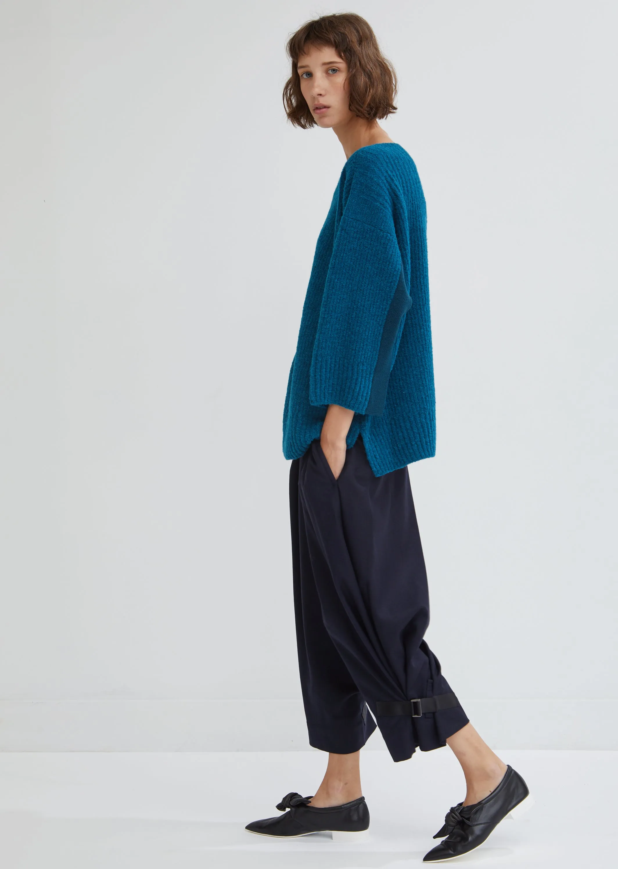 Boucle Knit Crew Neck Sweater