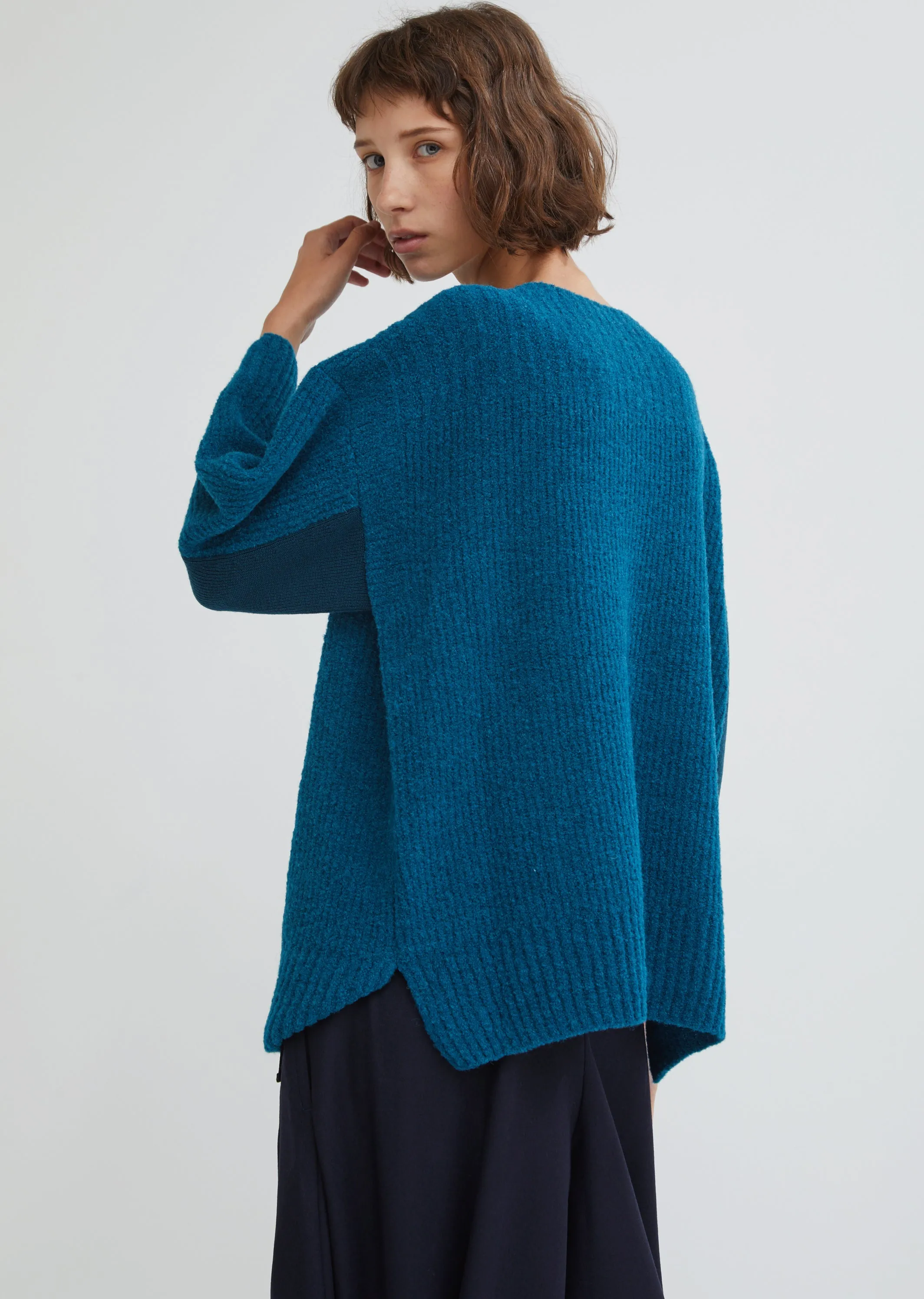 Boucle Knit Crew Neck Sweater