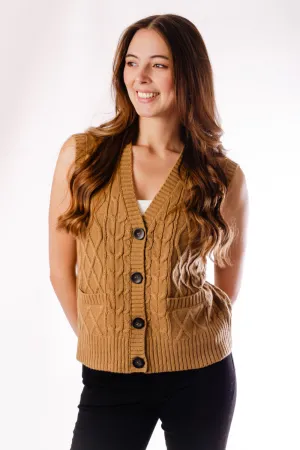 Buttonfront Cable Vest