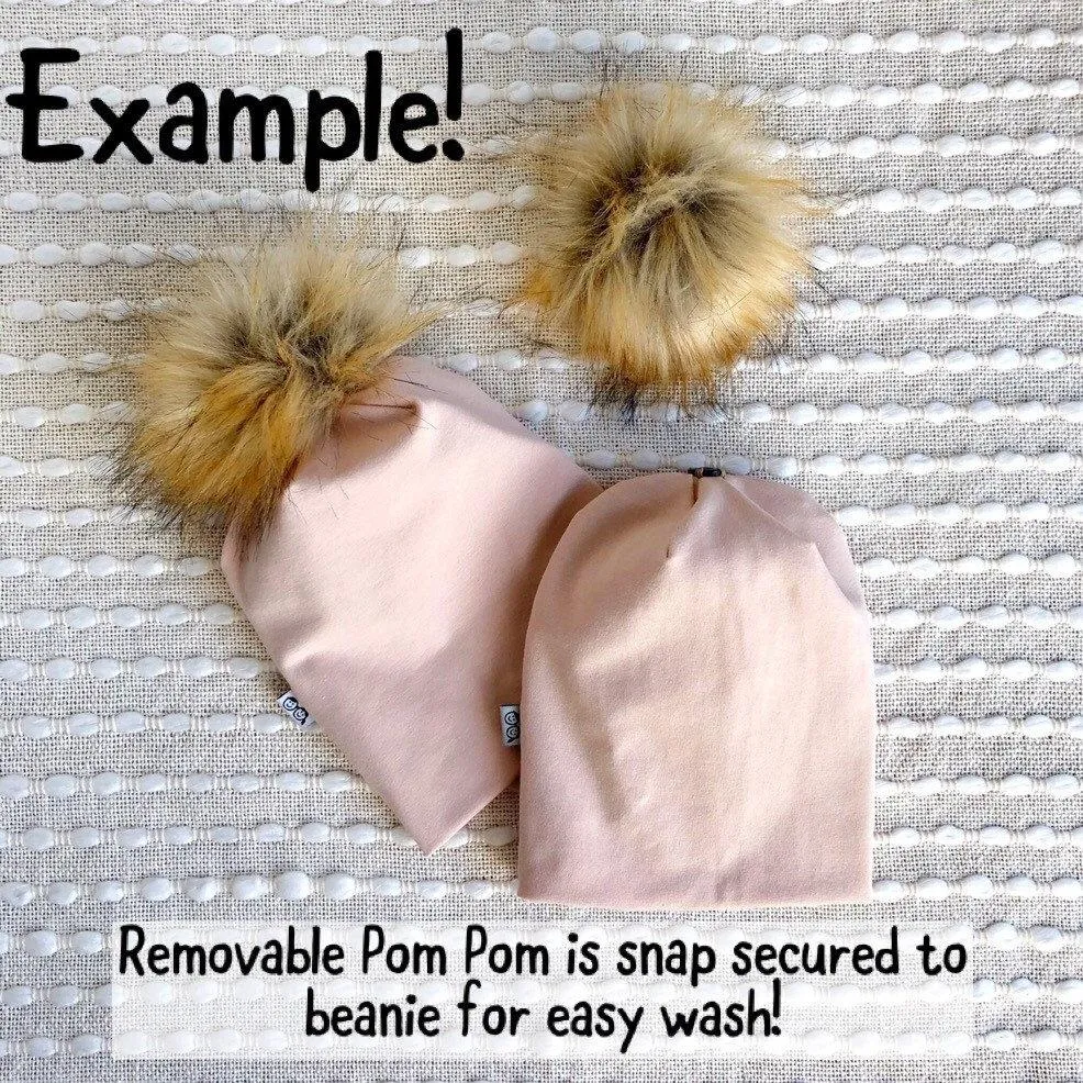 Camel Ribbed Faux Fur Pom Pom Hat and Infinity Scarf