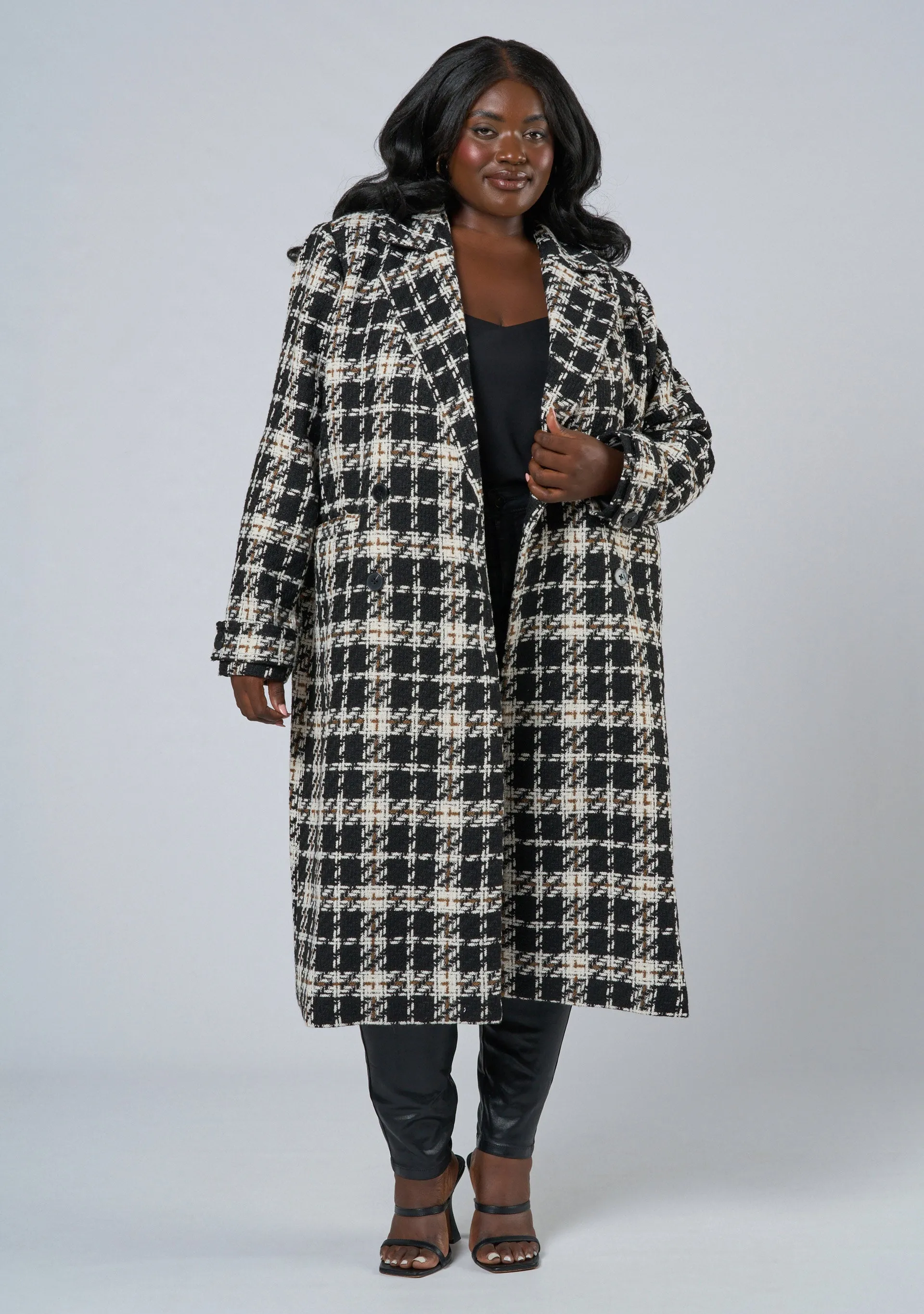 Cecilia Check Longline Coat