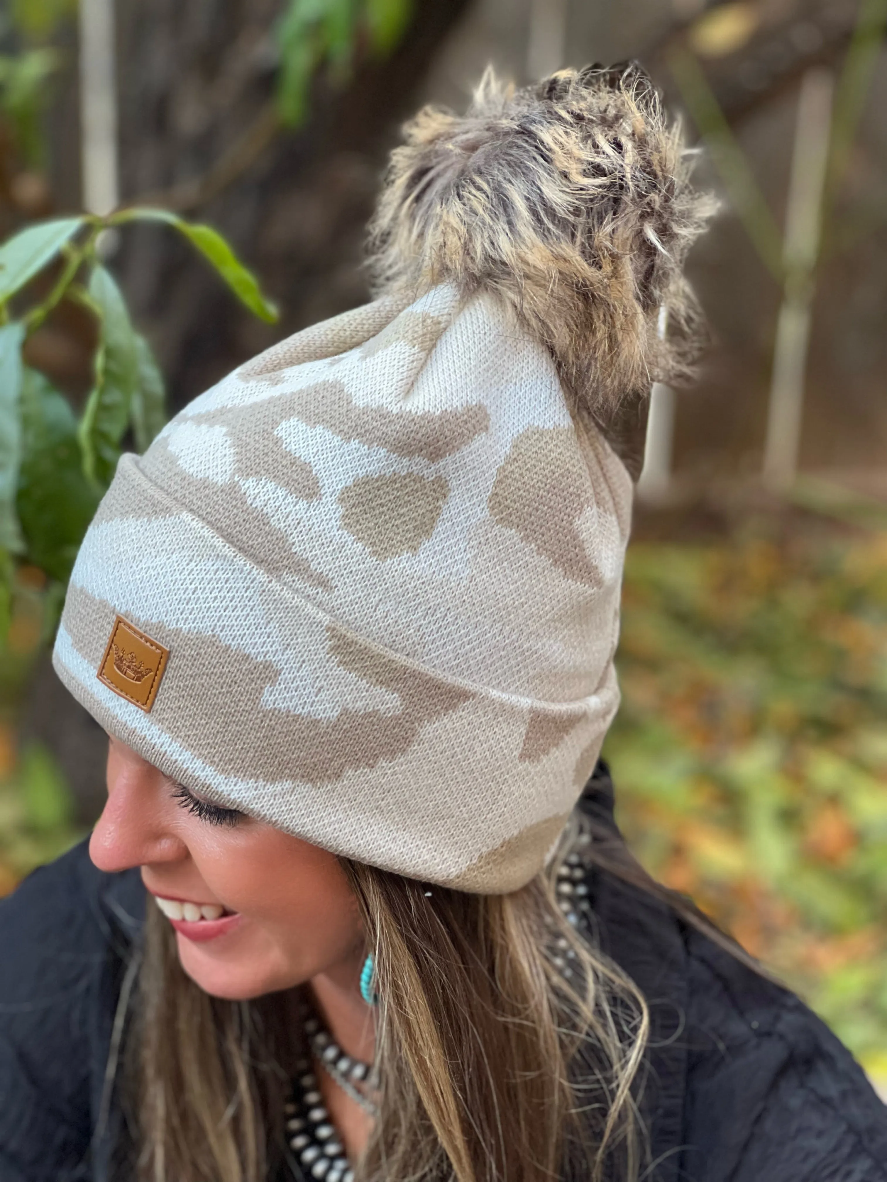 Cream Camo Beanie