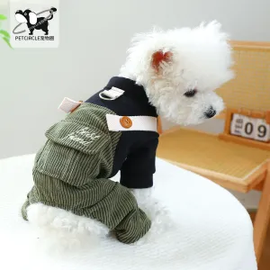 Dog Clothes | Autumn and Winter Corduroy Good Friends Overalls | Pet Clothing Collection