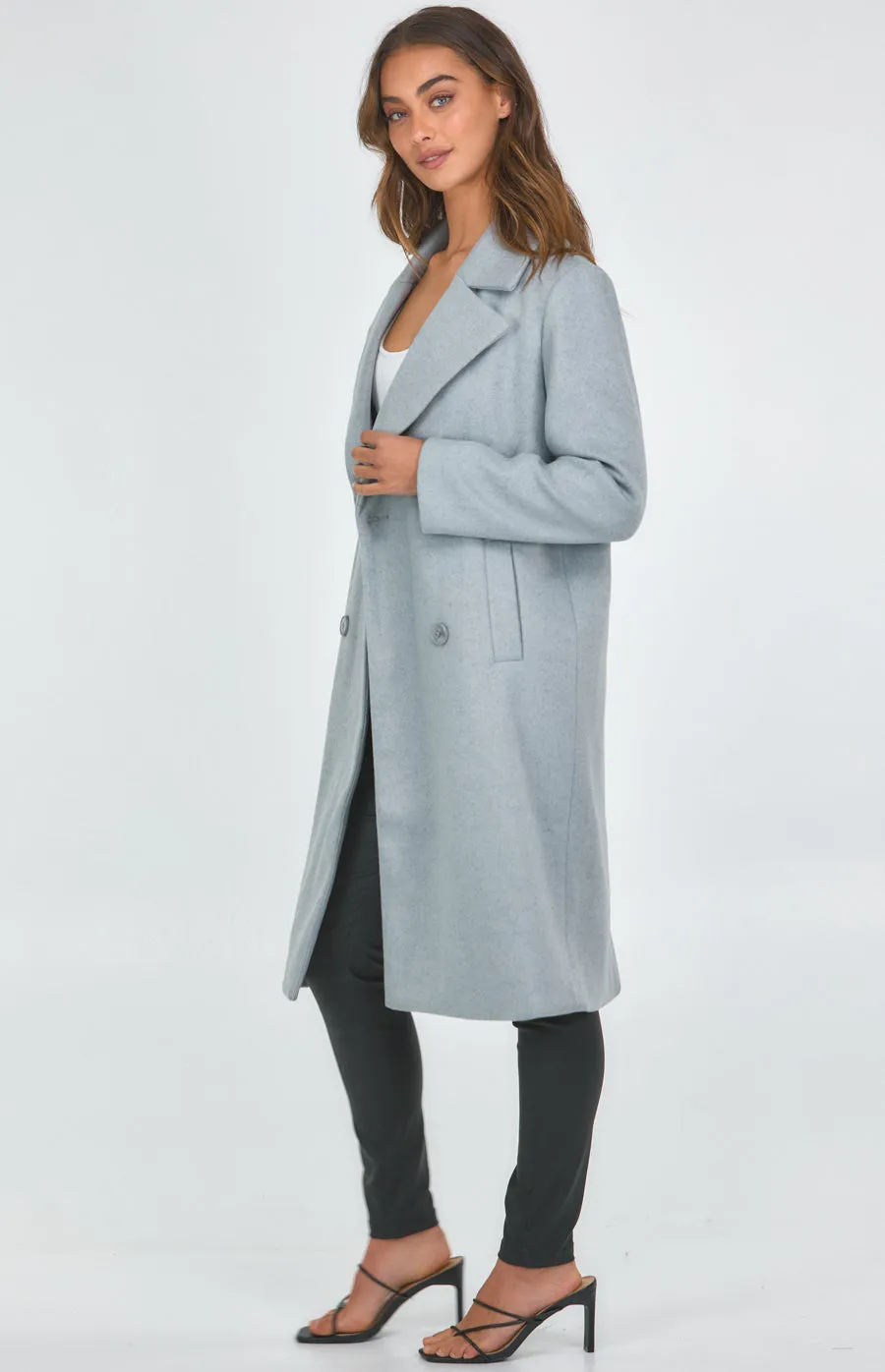 Faux Wool Longline Coat