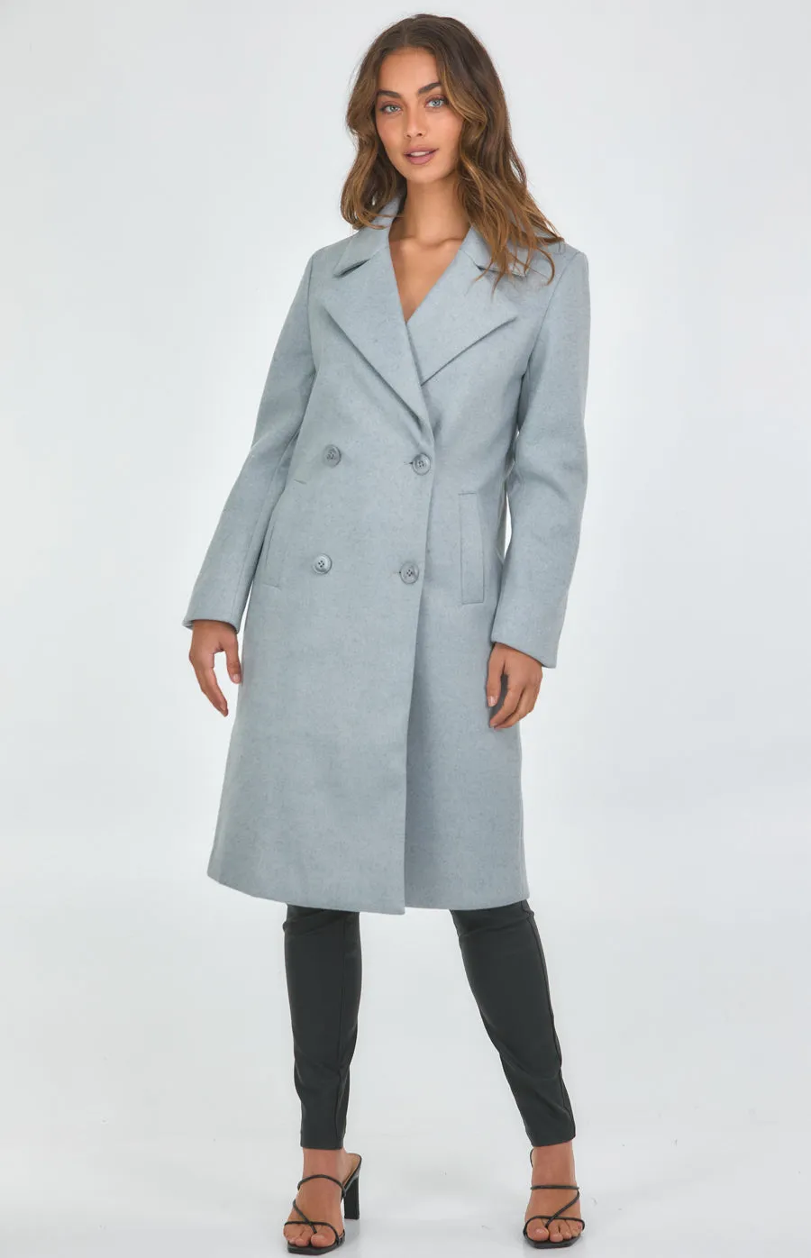 Faux Wool Longline Coat