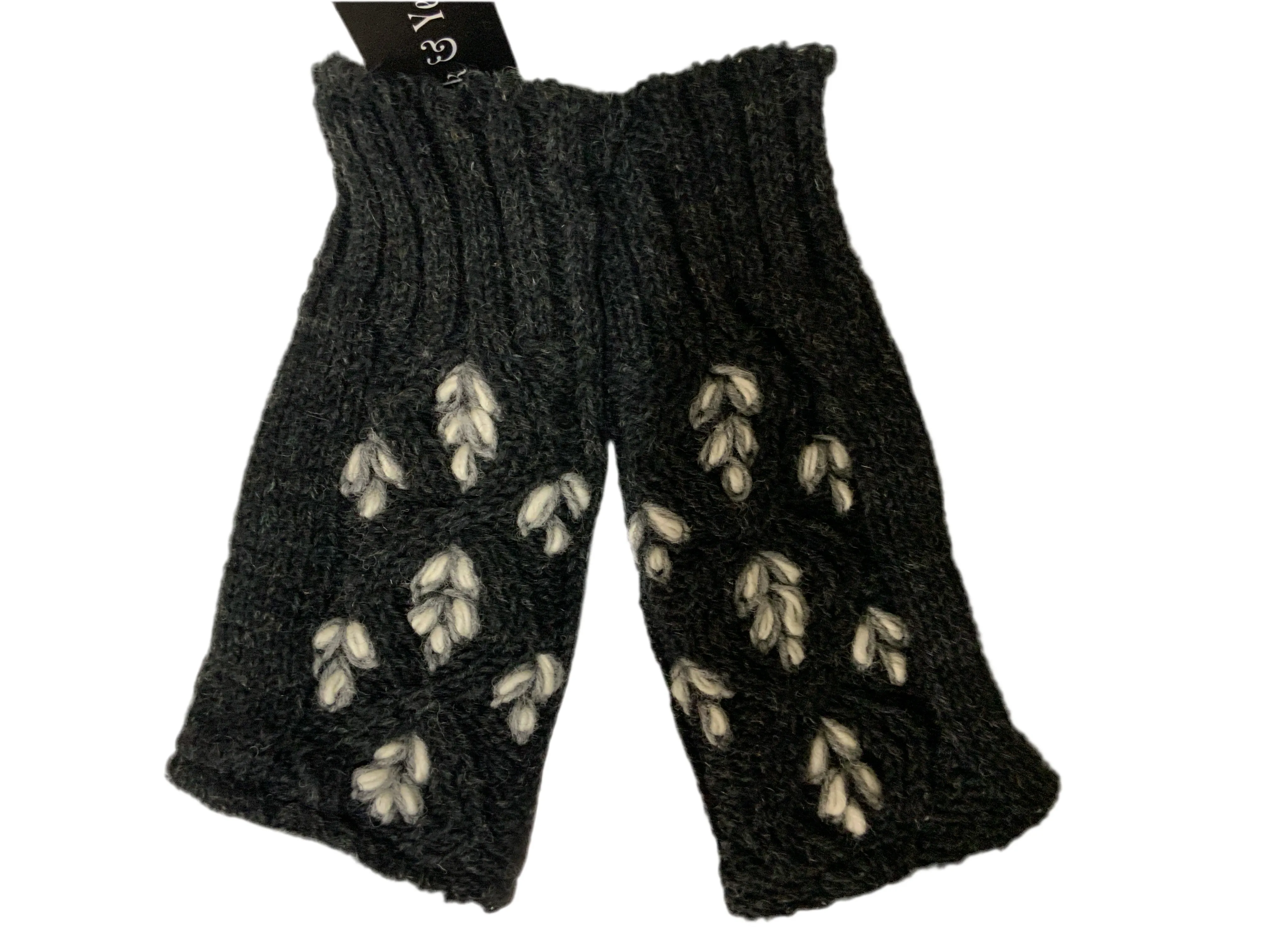 Floral Fingerless Wool Lined Gloves by Yak N Yeti G-569