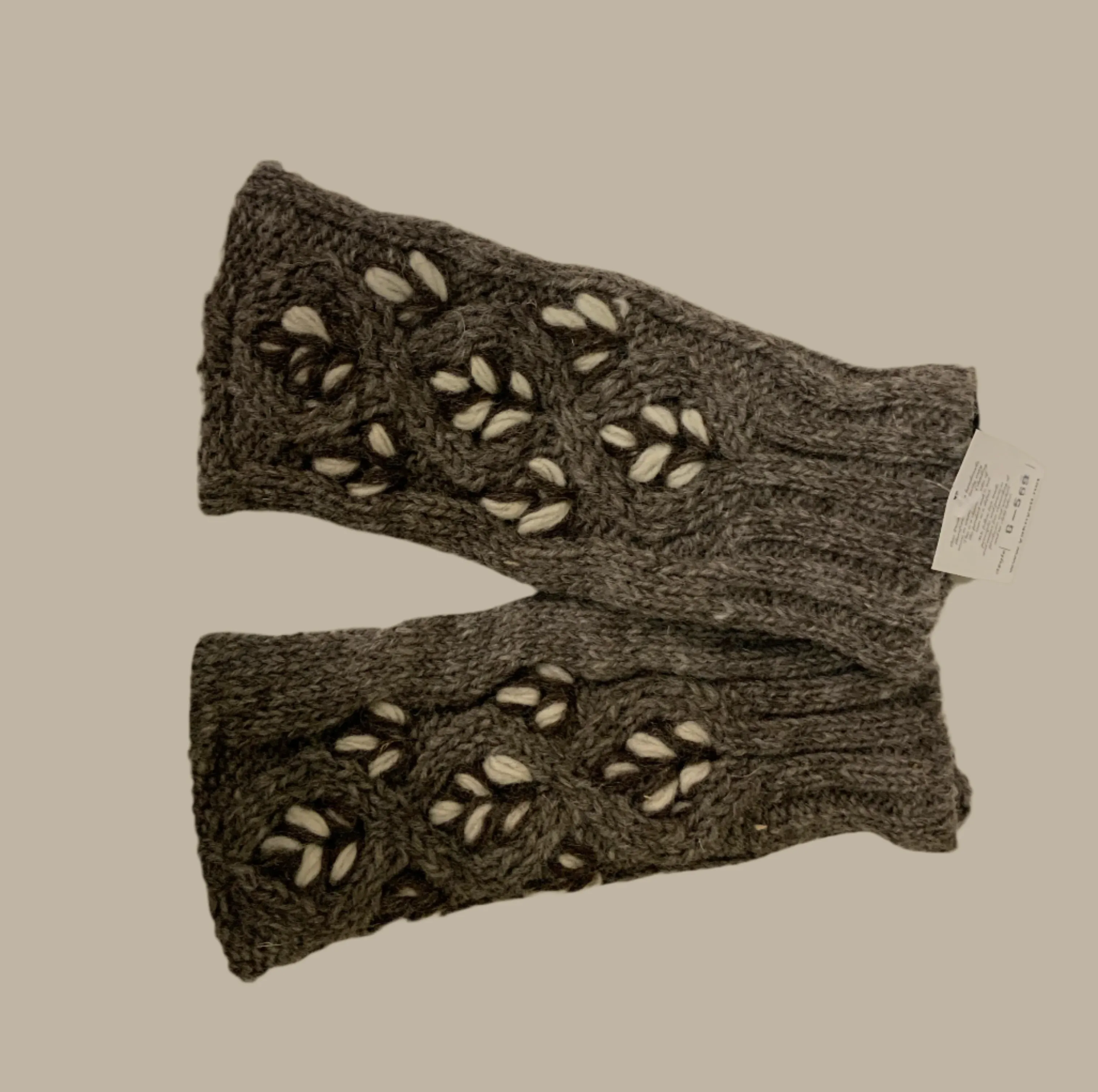 Floral Fingerless Wool Lined Gloves by Yak N Yeti G-569