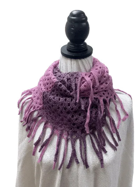 Fringe Flair Crochet Loop Infinity Scarf