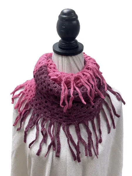 Fringe Flair Crochet Loop Infinity Scarf