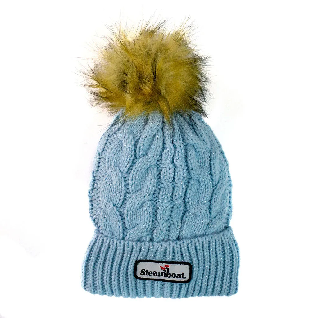 Frosted Slife Pom Pom Beanie