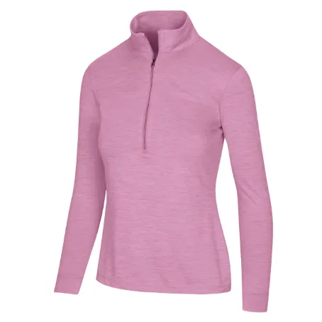 Greg Norman Women's Utility Half Zip Mock Primrose Heather