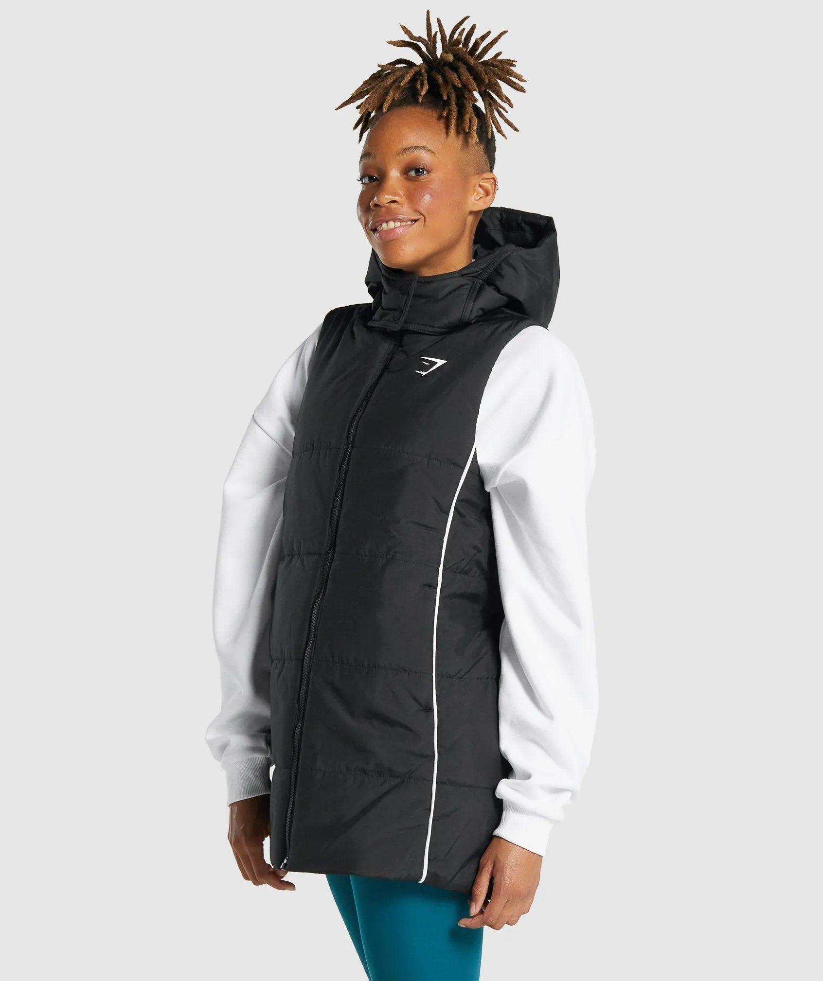 Gymshark Oversized Longline Gilet - Black