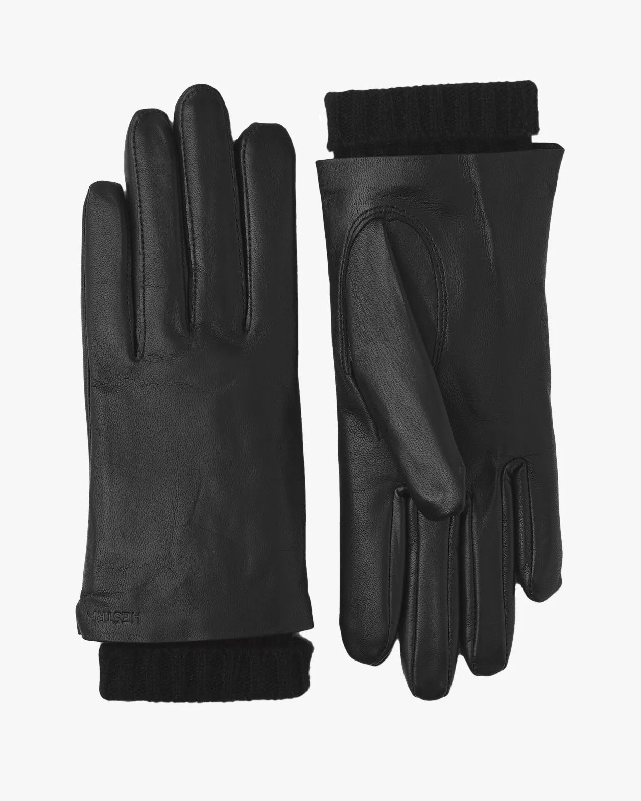 Hestra Womens Megan Wool Lined Hairsheep Leather Gloves - Black