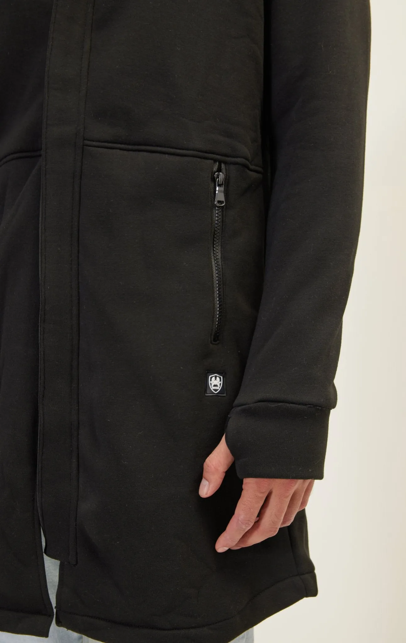 Hooded Longline Jacket - Black