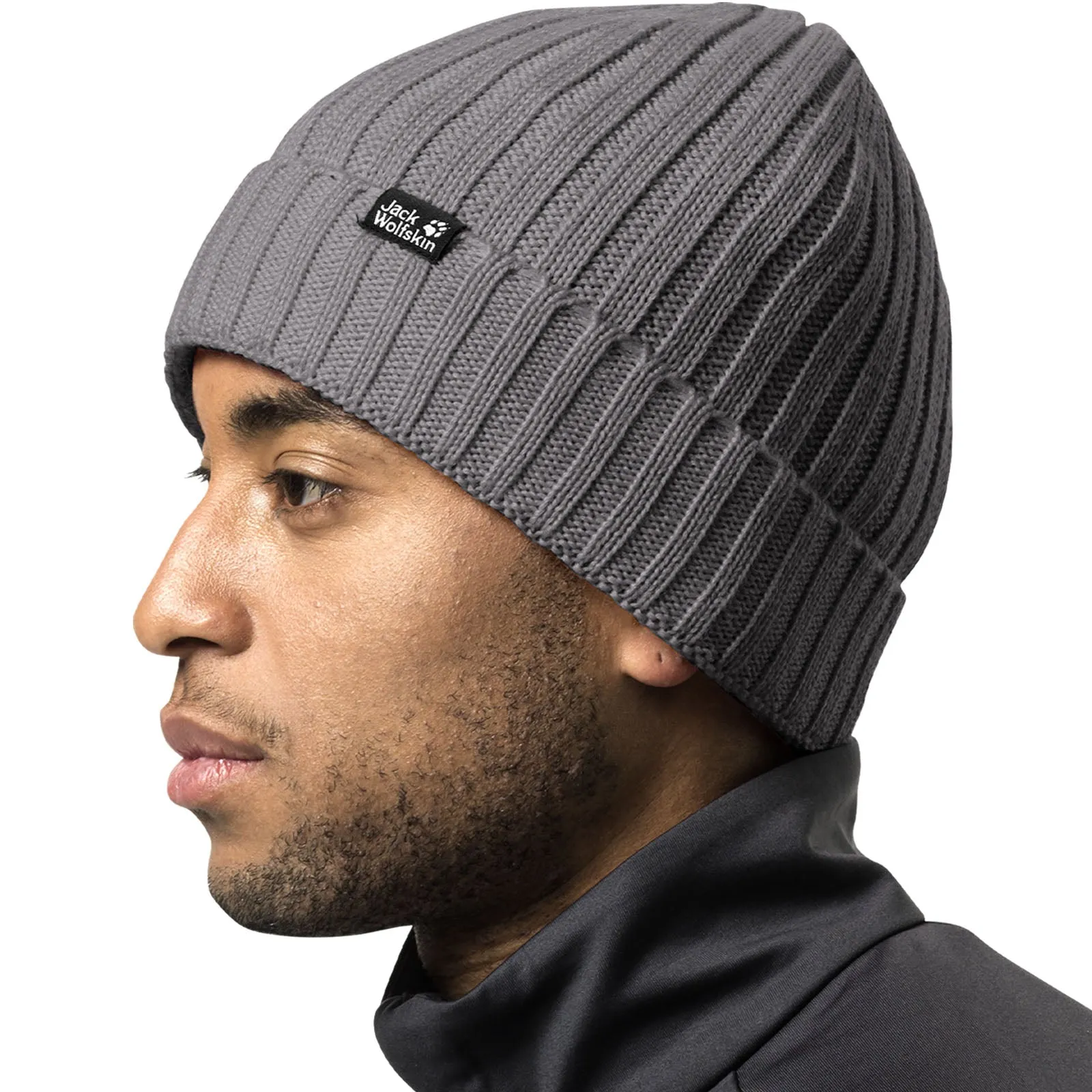 Jack Wolfskin Unisex Stormlock Windproof Fleece Lined Beanie Hat - Grey Heather