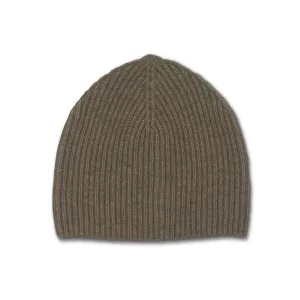 Jumper Ribbed Beanie Hat - Light Brown