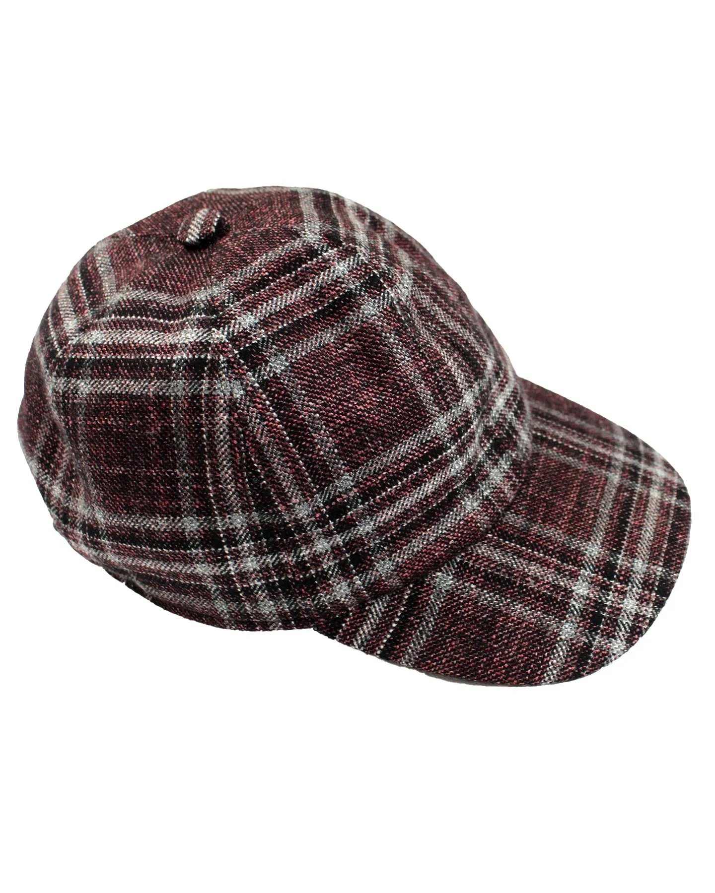 Kiton Baseball Cap Brown Gray Plaid - Men Fashion Hat SALE