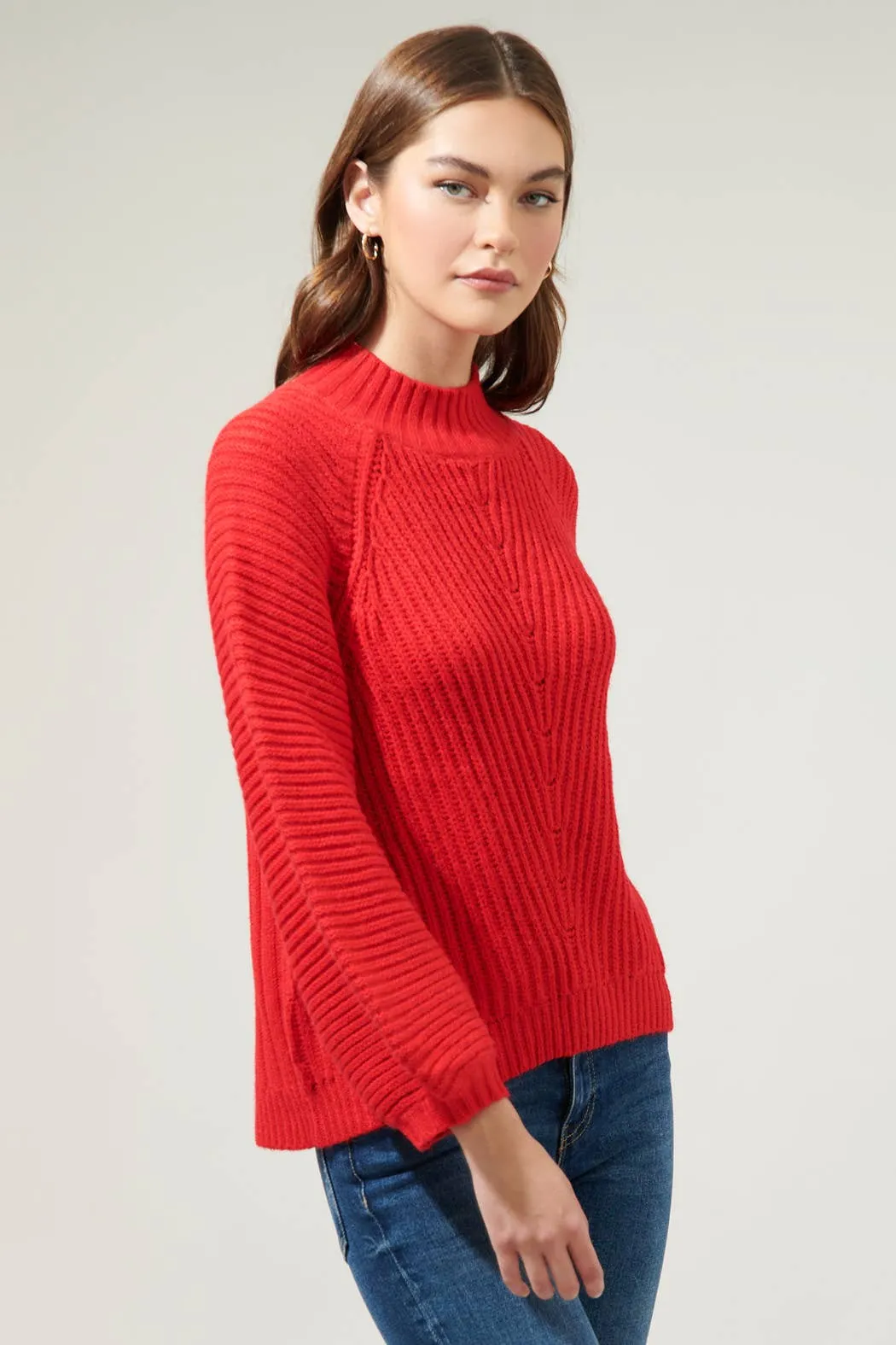 Knit Perfection Red Ribbed Sweater