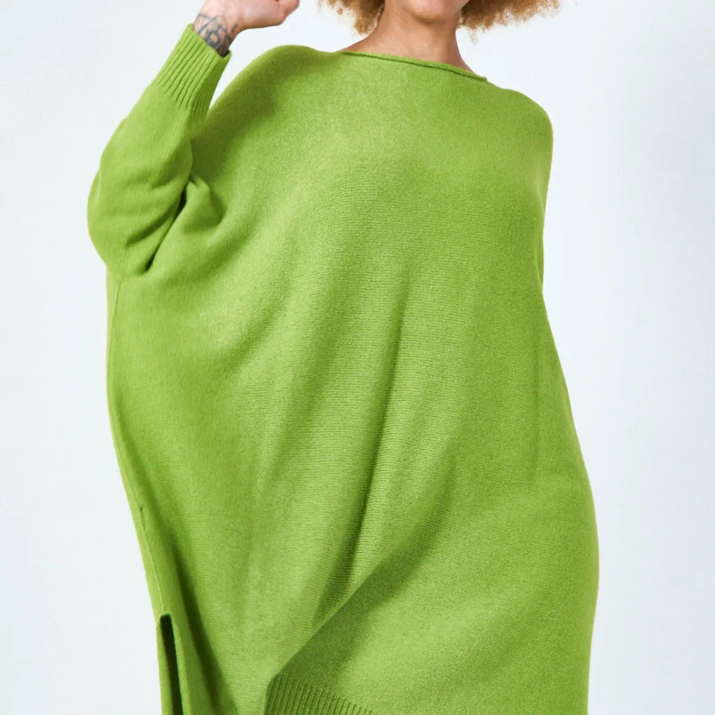 Long sleeve oversized knit tunic wholesale