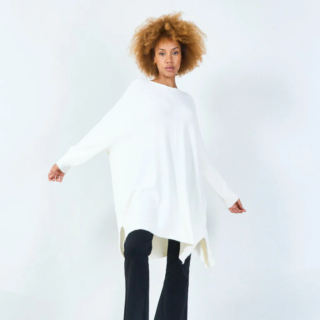 Long sleeve oversized knit tunic wholesale