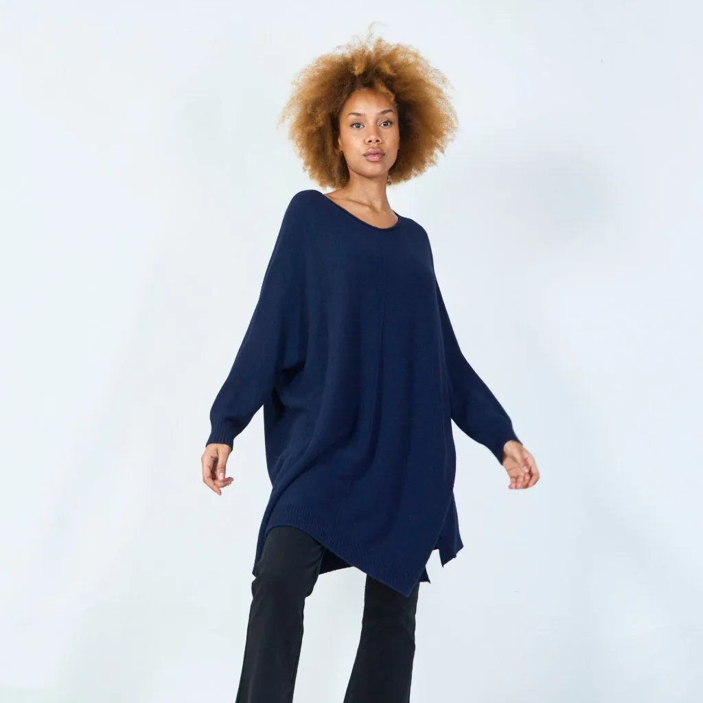 Long sleeve oversized knit tunic wholesale