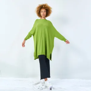 Long sleeve oversized knit tunic wholesale