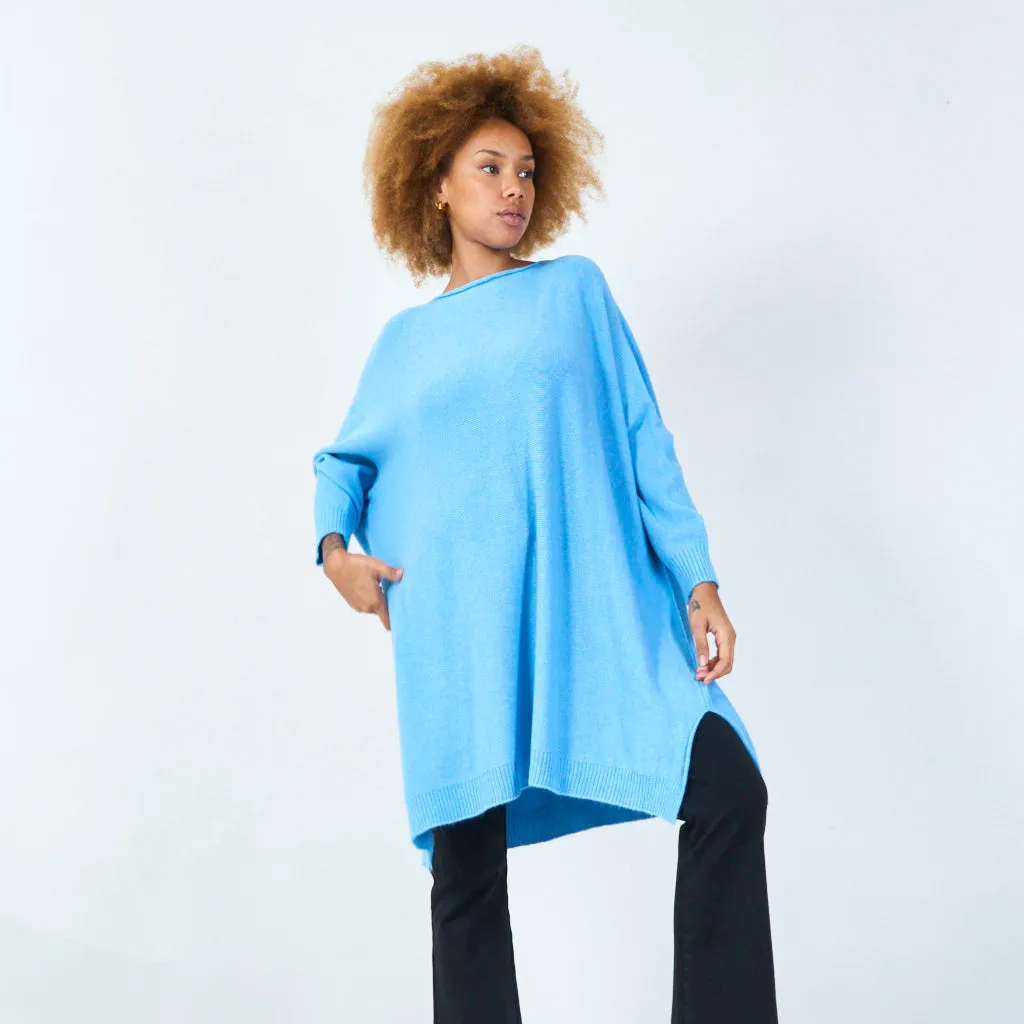 Long sleeve oversized knit tunic wholesale