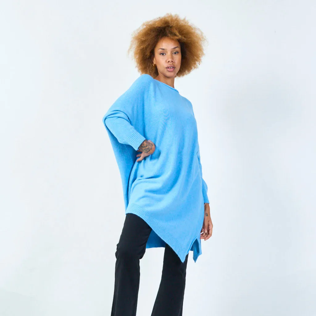 Long sleeve oversized knit tunic wholesale