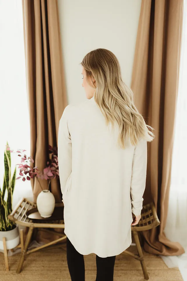 Longline Open-Front Cardigan