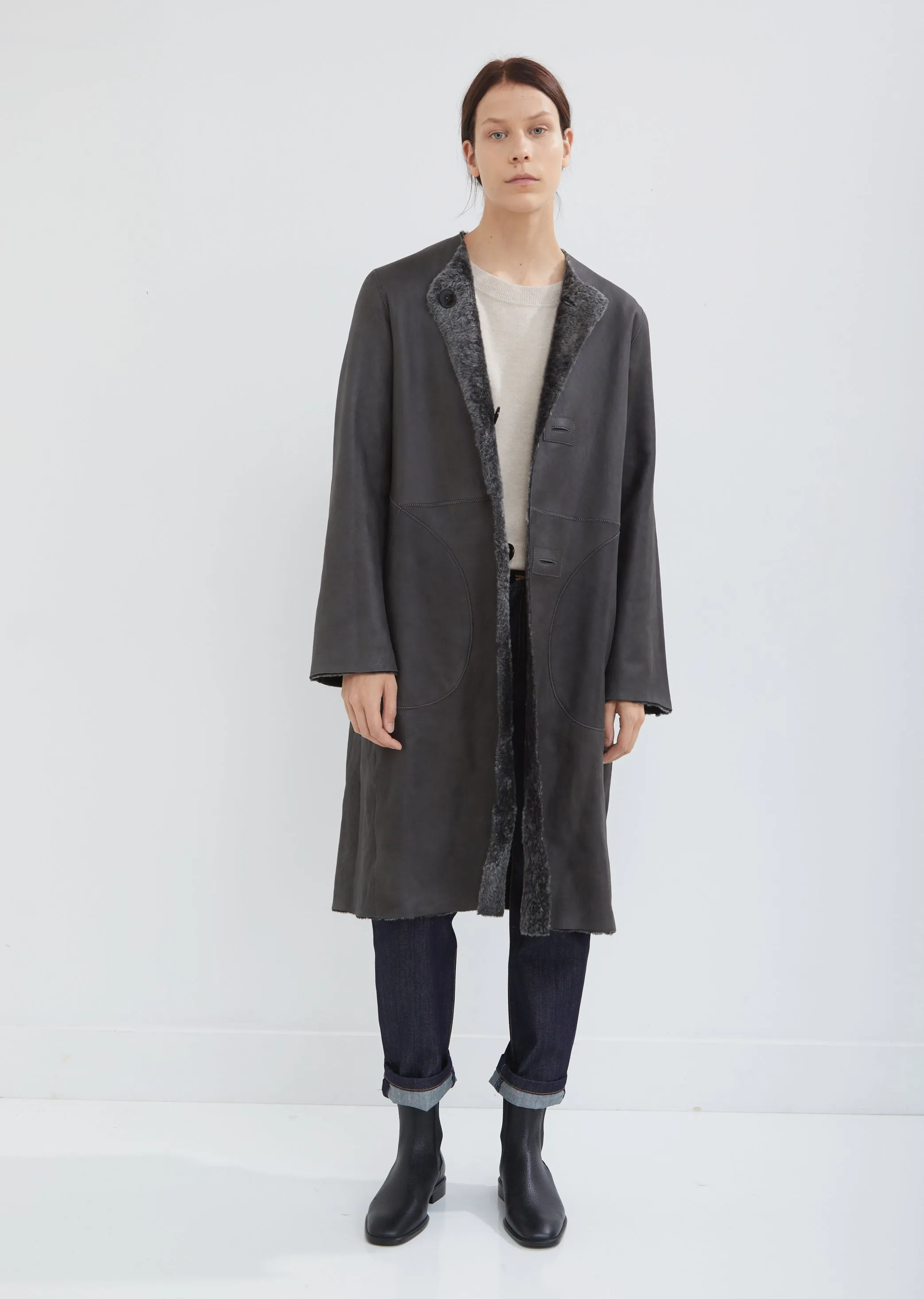 Lust Shearling Coat without Collar