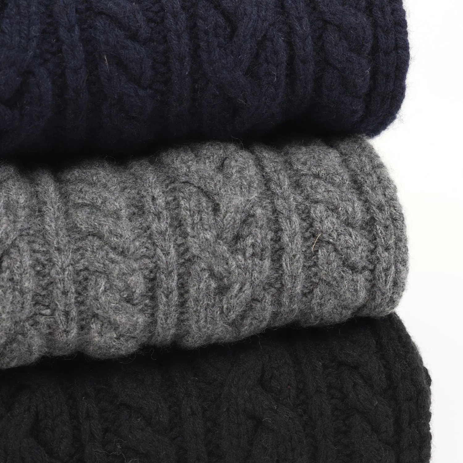 Men's Cable Knit Cashmere & Wool Scarf