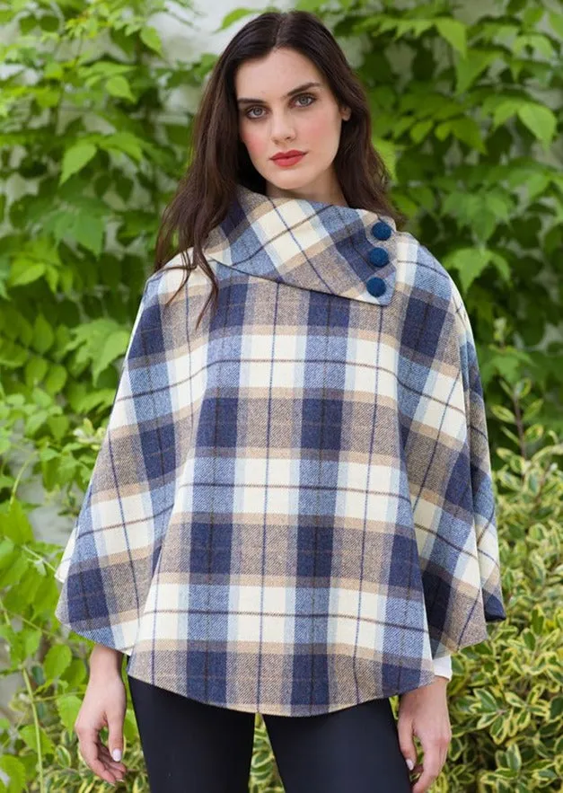 Mucros Poncho | Blue Check