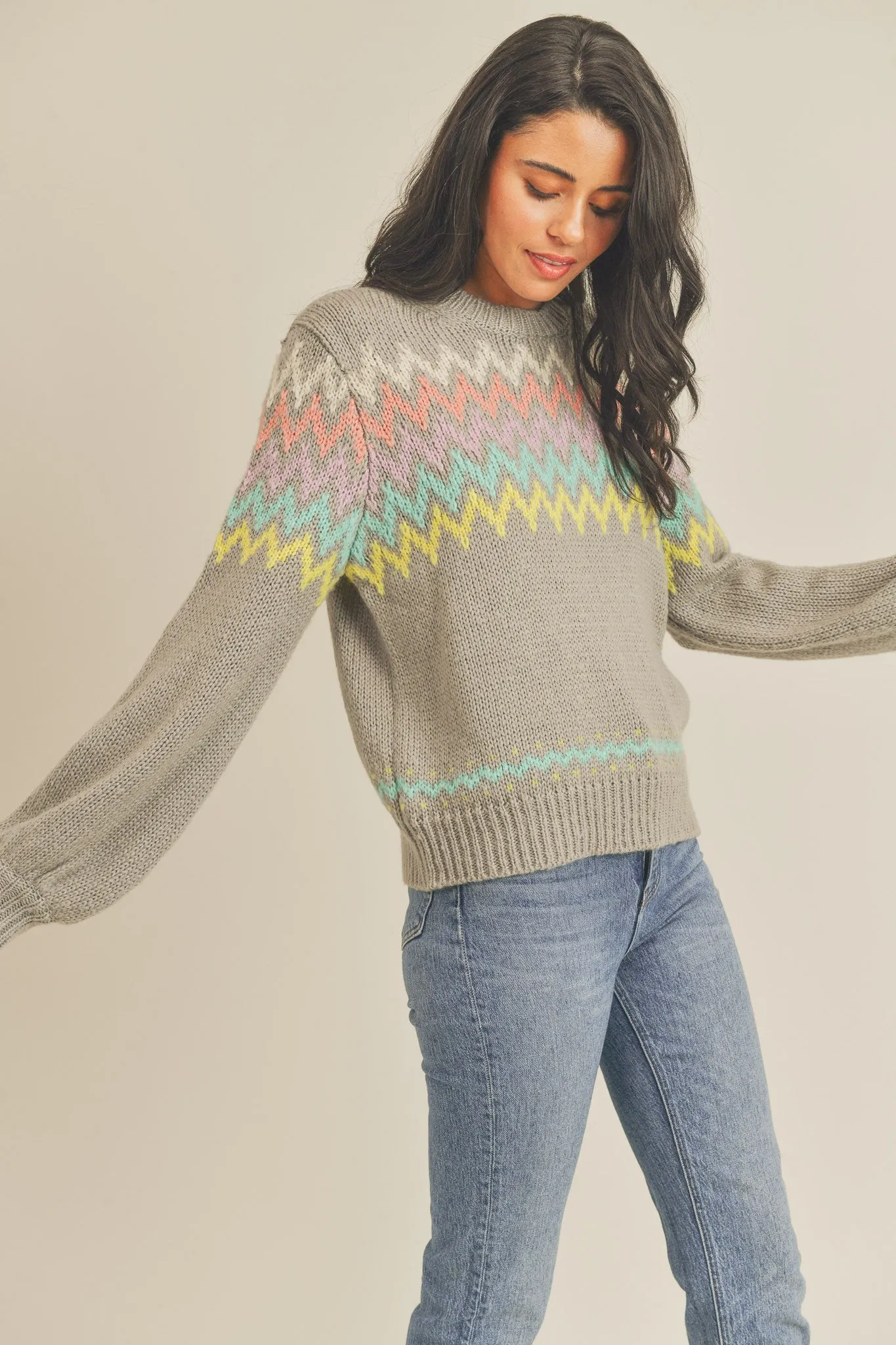 MULTICOLOUR ZIG ZAG STRIPE SWEATER