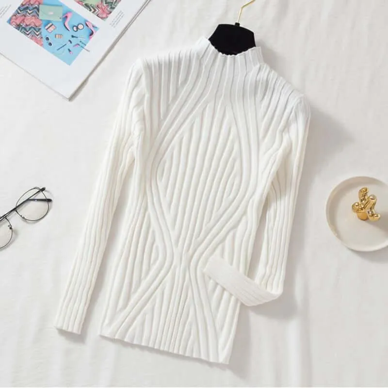 Nordic Mock Neck Pullovers Sweater