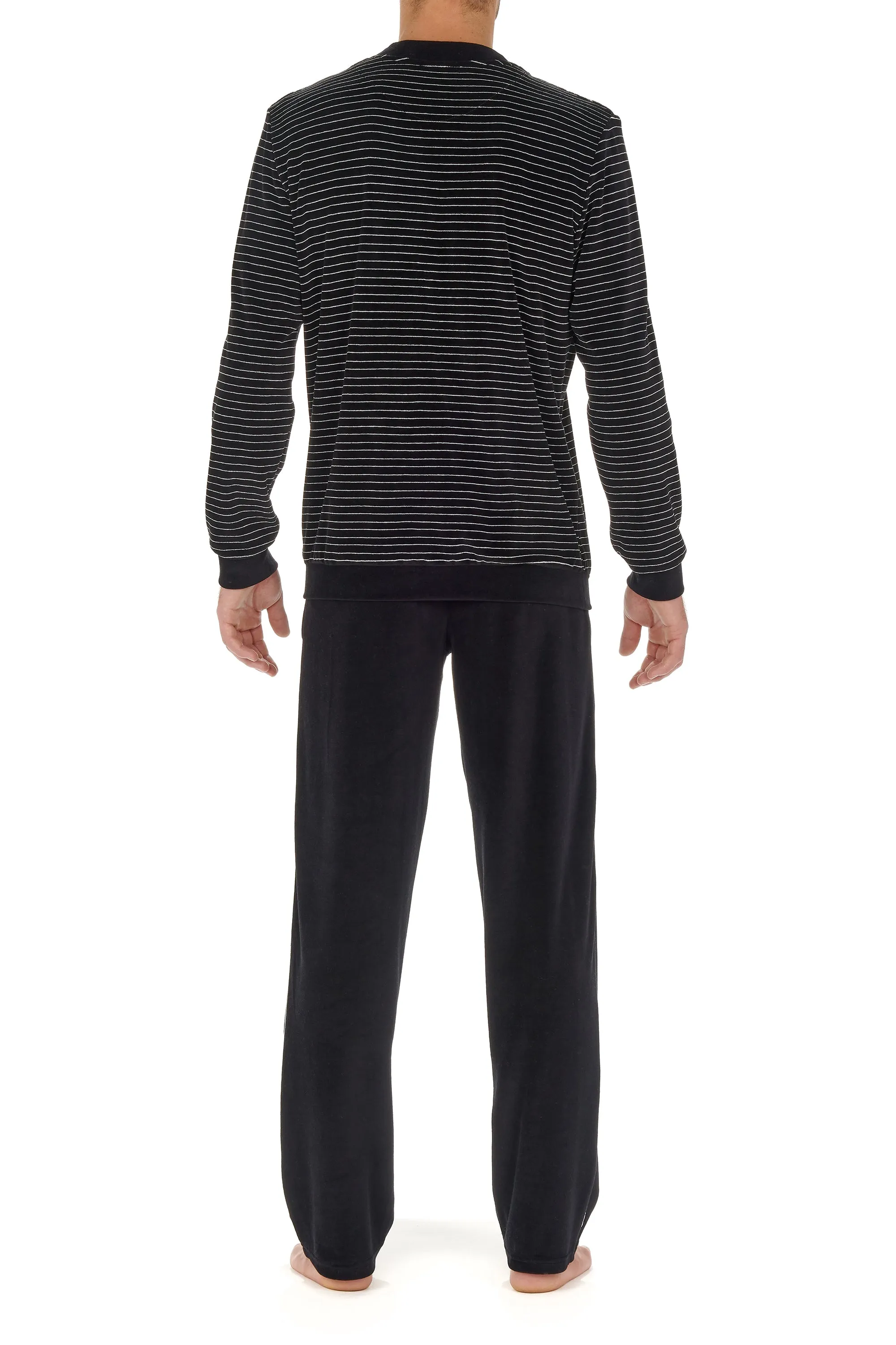 Norman Homewear Set | Black/White Stripes 402619-R04w