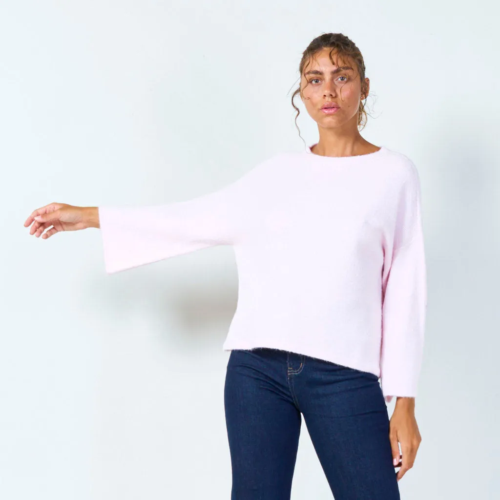 Oversized crewneck knit sweater wholesale