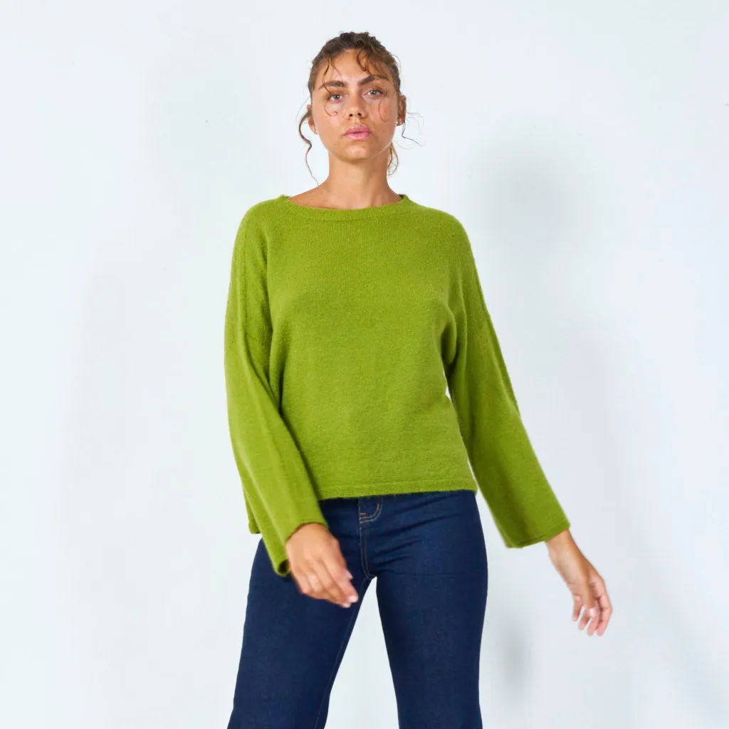 Oversized crewneck knit sweater wholesale