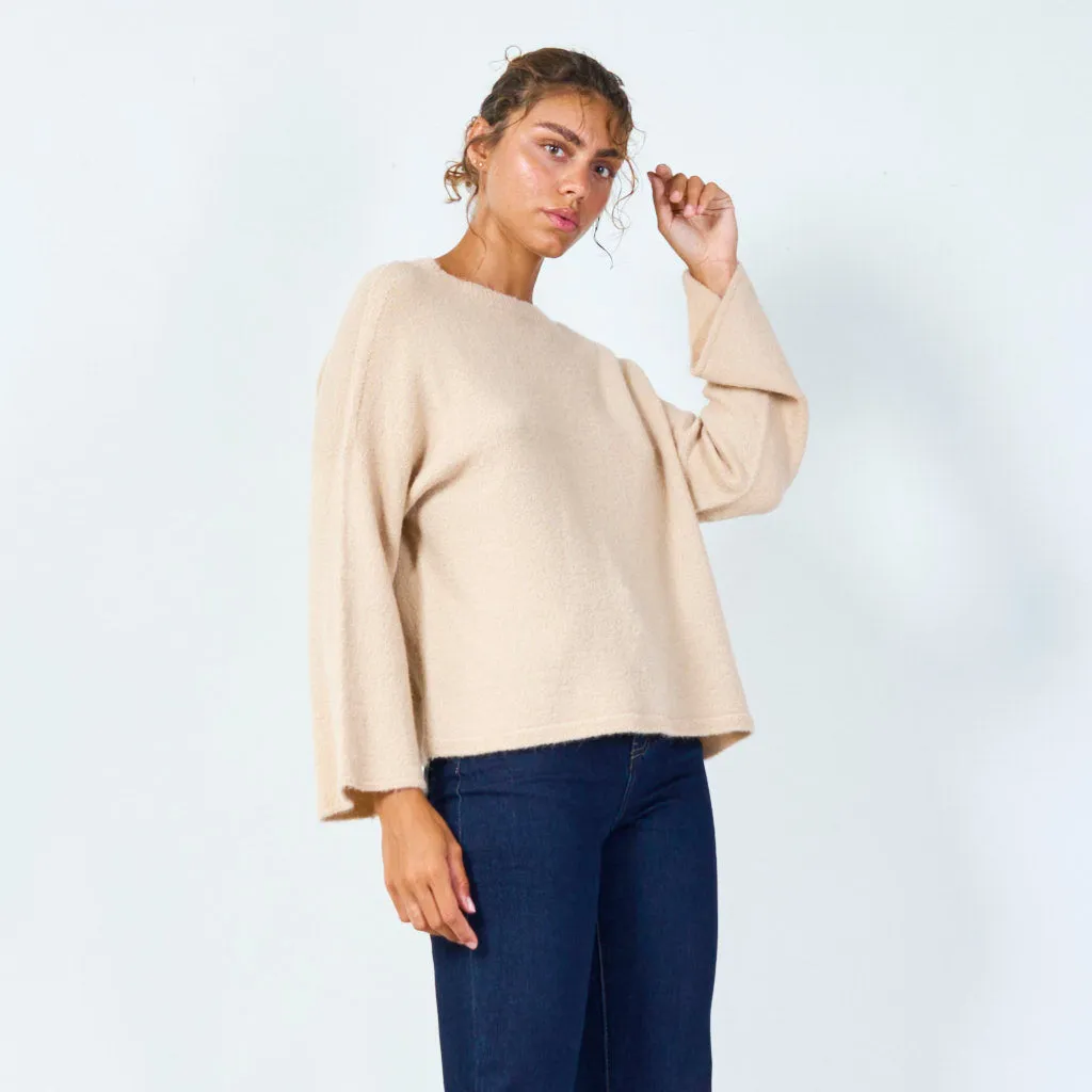 Oversized crewneck knit sweater wholesale